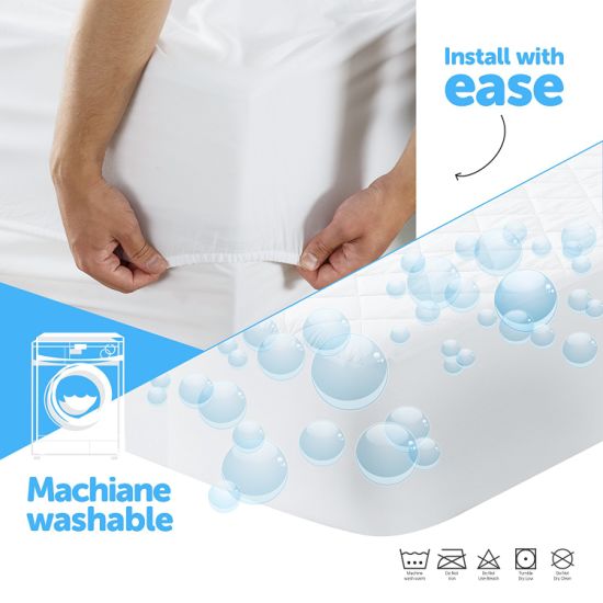 Protector de colchón acolchado impermeable hipoalergénico - 14 pulgadas de profundidad